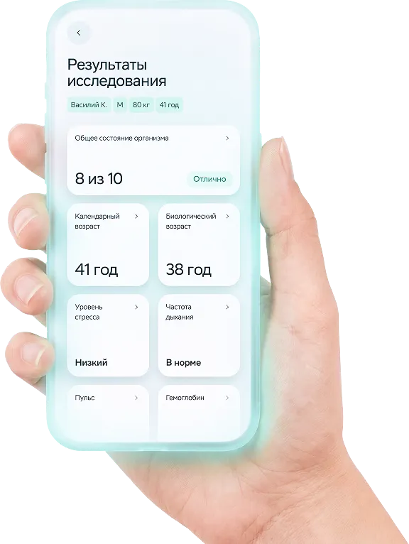 Смартфон с результатами исследования